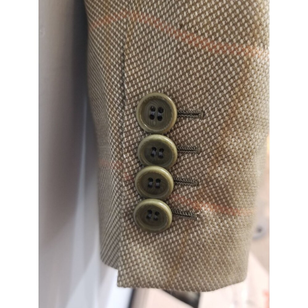 Kiton Tan Plaid Blazer Size 52 100% Cashmere. Display Model - Picture 3 of 6